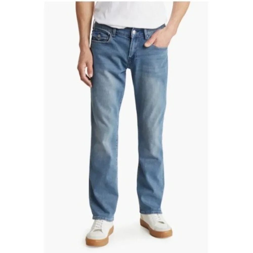True Religion Geno Relaxed Slim Mens Jeans Size 40x32 Medium Wash Blue Denim